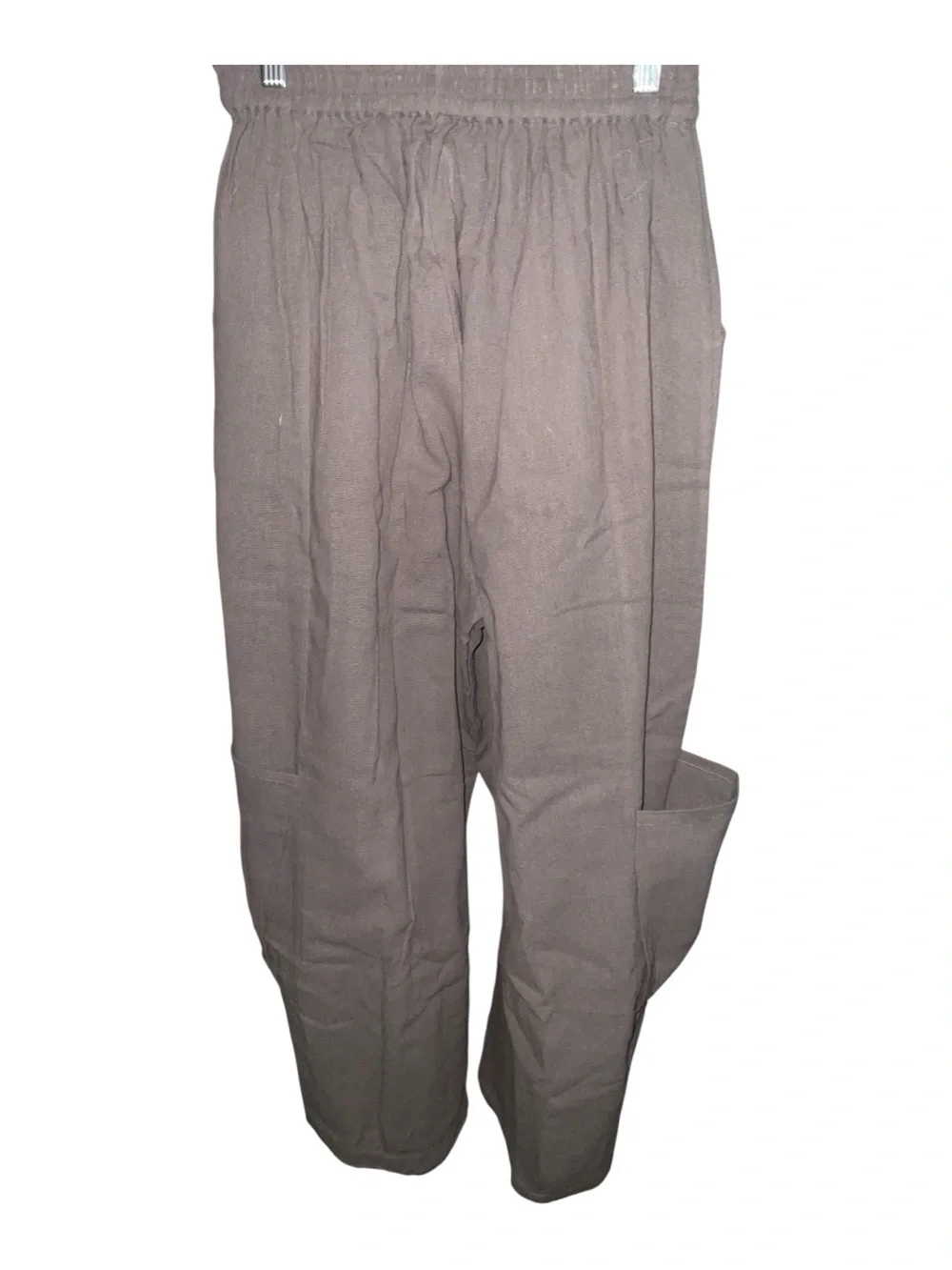 NWT Rhea Ava Pants Gray 100% Cotton Gauze Wide Leg Boho L/XL A26